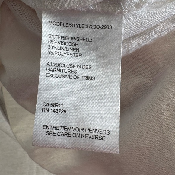 Tribal White Linen Blend Tunic Top | Size Large - Picture 6 of 7